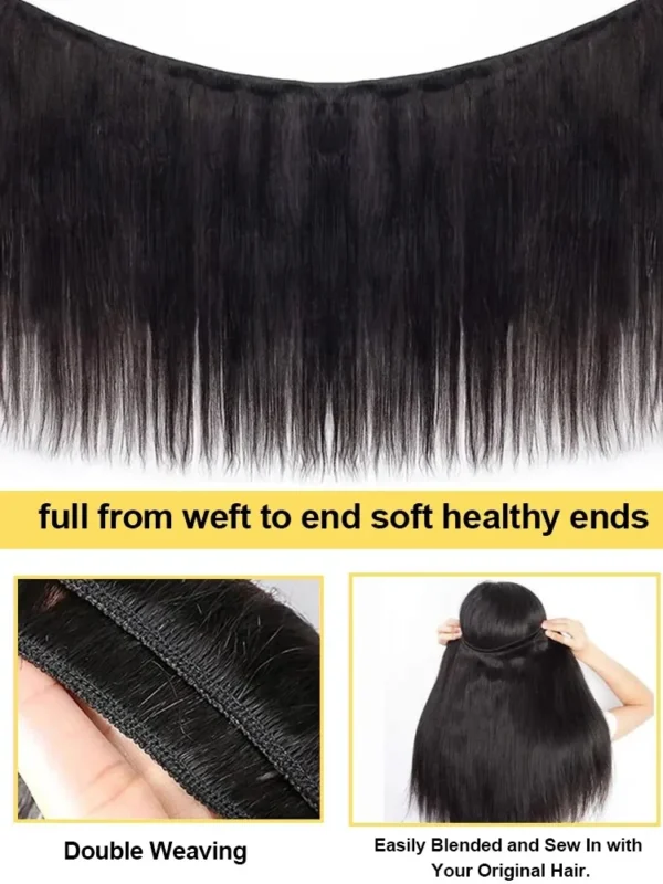 YKB 30 40 Inch Bone Straight Human Hair Bundles Deal 12A Indian Virgin 3 4 Bundles 100% Raw Hair Extensions Natural Color Remy - Image 5