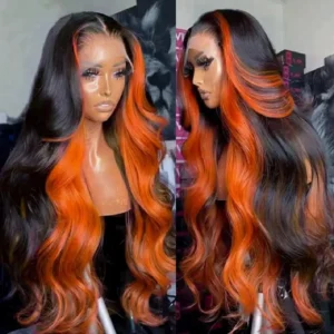 30 32 Inch Highlight 13x6 HD Lace Front Wigs Human Hair Ginger Orange 1B/350 Wet And Wavy 13x5 Body Wave Ombre Wig For Women