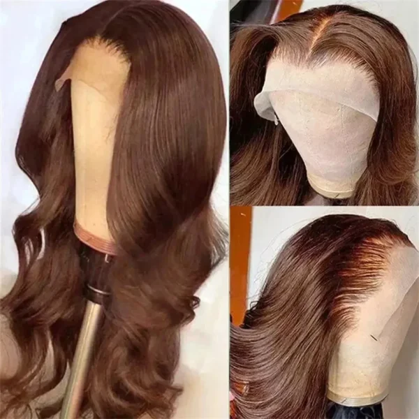 Mossily HD 300% 30 40 Inchs 13x6 Body Wave Lace Front Human Hair Wigs Chocolate Brown 13x4 Lace Frontal Wig Transparent - Image 15