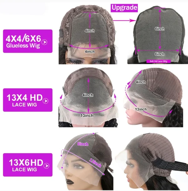 250 Density Invisible Strap 360 HD Full Lace Glueless Wig Deep Wave Frontal Wig Human Hair 30 Inch Water Wave Lace Front Wig - Image 12