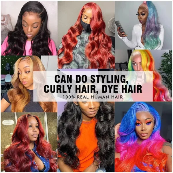 300% High Density 40 Inch Body Wave 13x4 13x6 HD Lace Front Human Hair Wigs Pre Plucked Water Wave Lace Frontal Wig For Women - Image 10