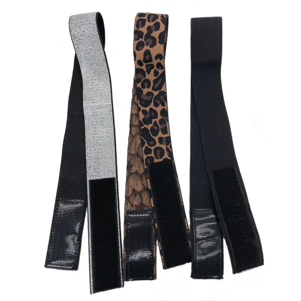 3 Pieces Wig Elastic Band Silvery Leopard Black Lace Melting Band for Laying Edges Down Meling Lace Wig Band Adjustable Band - Image 2