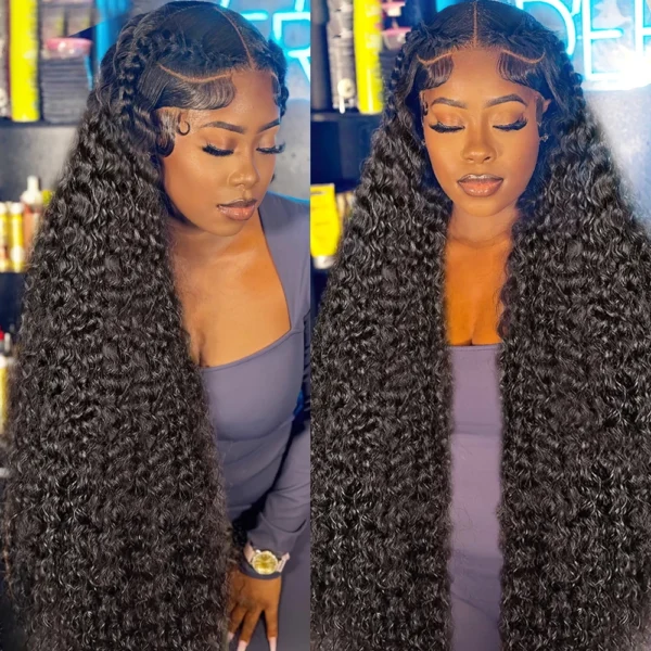 250 Density Invisible Strap 360 HD Full Lace Glueless Wig Deep Wave Frontal Wig Human Hair 30 Inch Water Wave Lace Front Wig - Image 11