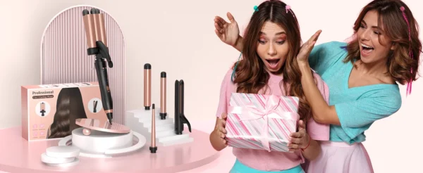 BESTOPE PRO 5 in 1 Wand Curling Iron-Curling Wand Set with Hair Straightener, 3 Barrels Hair Crimper Iron, 3 Ceramic Curling Iro - Image 15