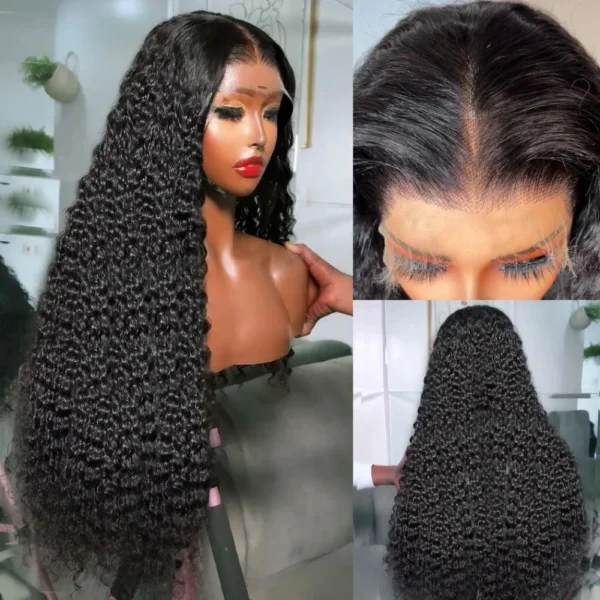 250 Density Invisible Strap 360 HD Full Lace Glueless Wig Deep Wave Frontal Wig Human Hair 30 Inch Water Wave Lace Front Wig - Image 9
