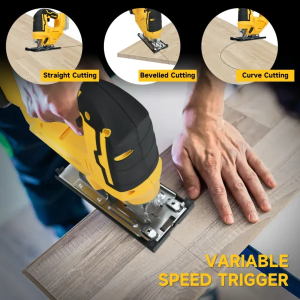 Jig Saw for Dewalt 20V Battery 2700RPM Cordless Jigsaw Tool 45 Degree Beveled Cuts with 3 Position Orbital Setting (No Battery) - Image 7