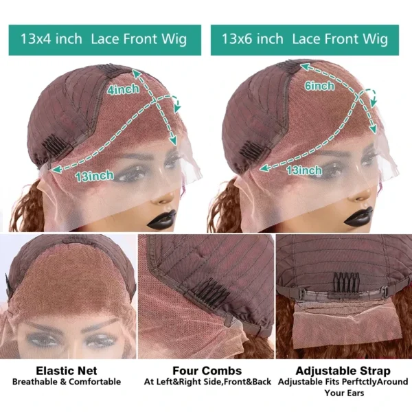Mossily HD 300% 30 40 Inchs 13x6 Body Wave Lace Front Human Hair Wigs Chocolate Brown 13x4 Lace Frontal Wig Transparent - Image 9