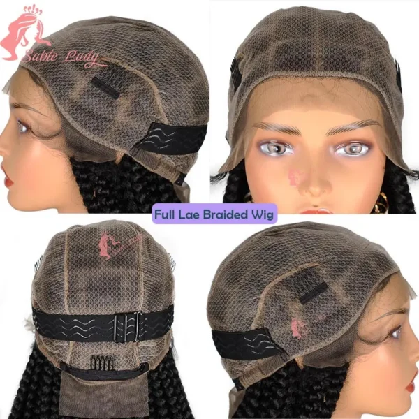 Synthetic Full Lace Wigs Jumbo Box Braids Wig Lace Front Wig Knotless Braids Wig Black Women Long 36“ Cornrows Box Braided Wigs - Image 6