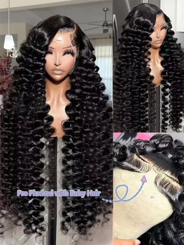 Mossily 300 Density Loose Wave 13x4 HD Lace Front Wig 40 Inch Brazilian Curly Deep Wave 13x6 Lace Frontal Human Hair Wigs Women - Image 3