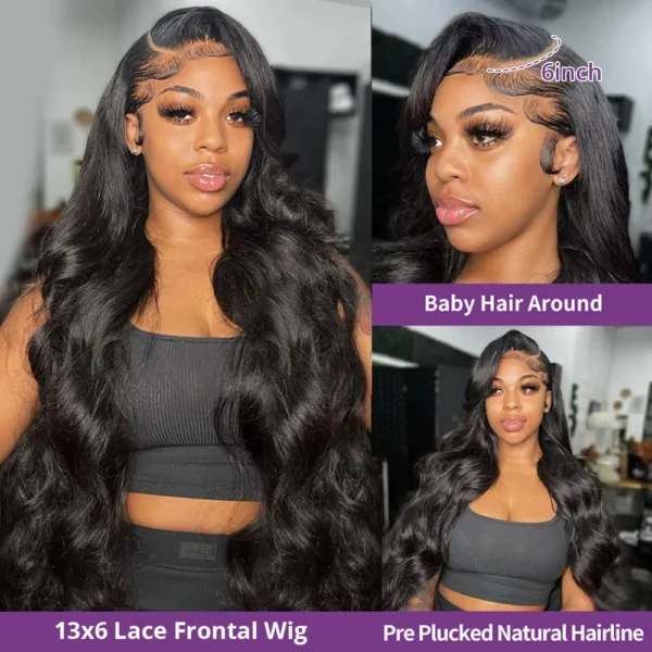300% High Density 40 Inch Body Wave 13x4 13x6 HD Lace Front Human Hair Wigs Pre Plucked Water Wave Lace Frontal Wig For Women - Image 20