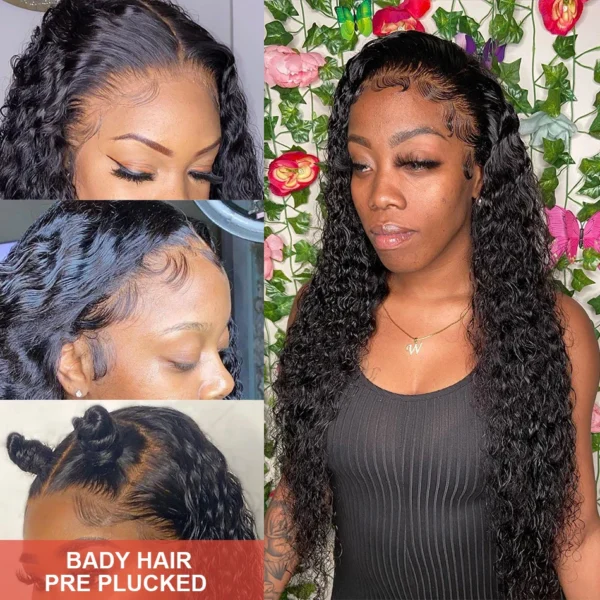 Water Wave Lace Front Wig Full Lace Front Human Hair Wigs For Black Women 30 34 Inch HD Wet And Wavy Loose Deep Wave Frontal Wig - Image 2
