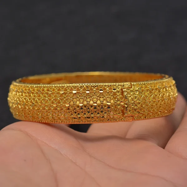 Nigeri New  Africa Jewelry Ethiopian Gold Color Bangle&Bracelet for Women Girl Dubai wedding Bangles Birthday Gifts - Image 2