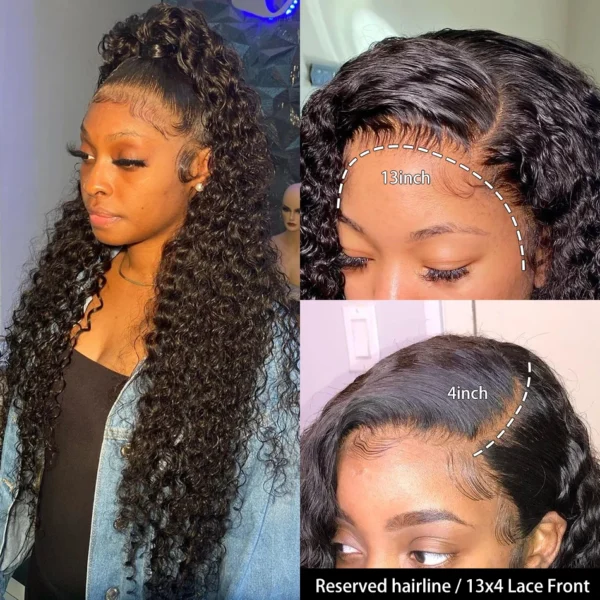 Water Wave Lace Front Wig Full Lace Front Human Hair Wigs For Black Women 30 34 Inch HD Wet And Wavy Loose Deep Wave Frontal Wig - Image 3