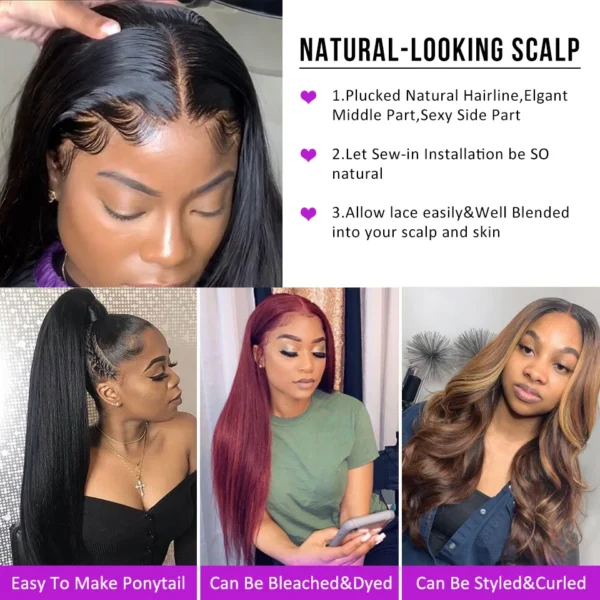 250 Density 13x6 Bone Straight Hd Lace Front Wig 40 46 50 Inch 13x4 Lace Frontal Human Hair Wigs For Women Brazilian Hair Wigs - Image 13