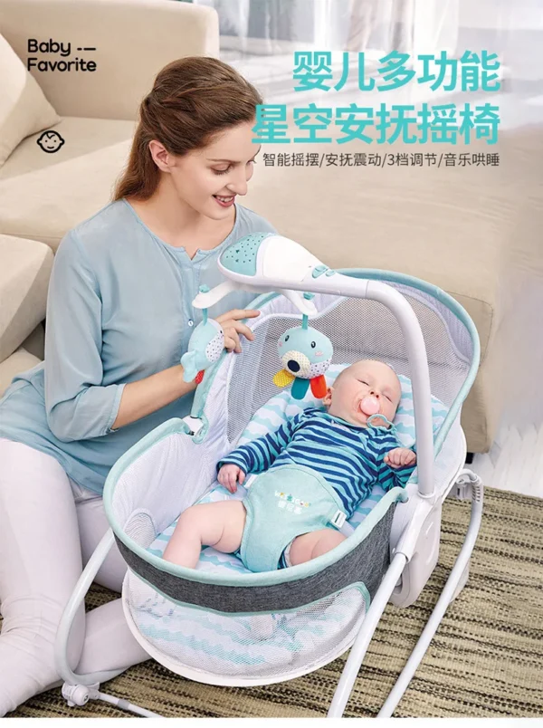 Newborn Automatic Rocking Chair Baby Rocking Bed Electric Sleeping Basket To Comfort Sleep Safe Dual-use Baby Coaxing Artifact - Image 12