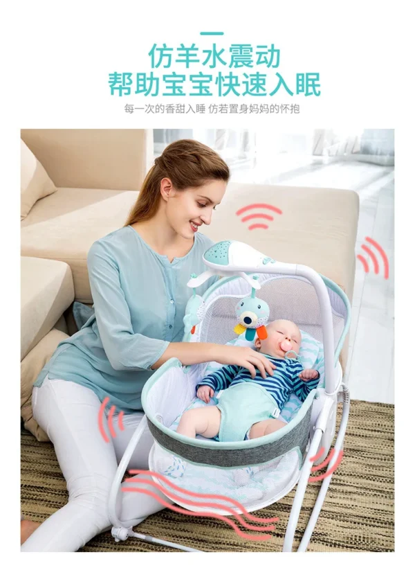 Newborn Automatic Rocking Chair Baby Rocking Bed Electric Sleeping Basket To Comfort Sleep Safe Dual-use Baby Coaxing Artifact - Image 15