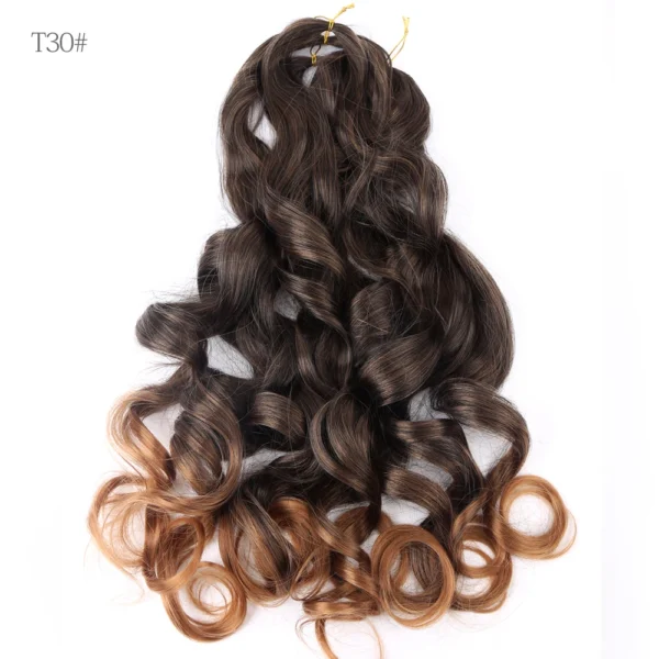 French Curly Crochet Braiding Hair Synthetic Loose Wave Ombre Braids Hair for Women  Spiral Curls Pre Stretched Hair Extensions - Image 33