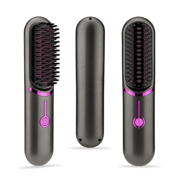 Cordless Hair Straightener Brush Portable Straightening Brush Travel Comb Straightener Women Lightweight Rechargeable - Image 2