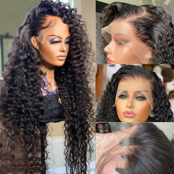 40 42 Inch Curly Lace Front Human Hair Wigs For Black Women Pre Plucked Transparent 13x4 Deep Wave Frontal Wig 13x6 Hd Lace Wig - Image 2