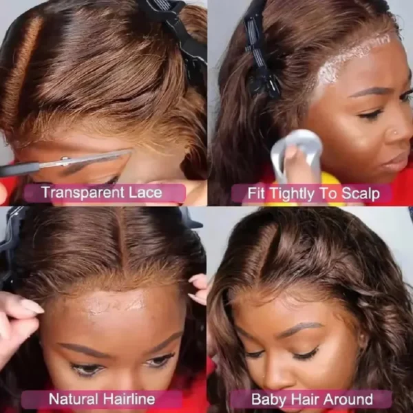 Chocolate Brown Straight 13x4 13x6 Hd Lace Frontal Wig Brazilian Colored T Part Human Hair Wigs For Women Preplucked 30 36 Inch - Image 10