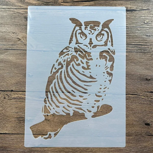 A4 29 *21cm DIY Stencils wall  Painting Scrapbook Coloring Embossing Album Decorative Paper Card Template wall Owl - Image 5