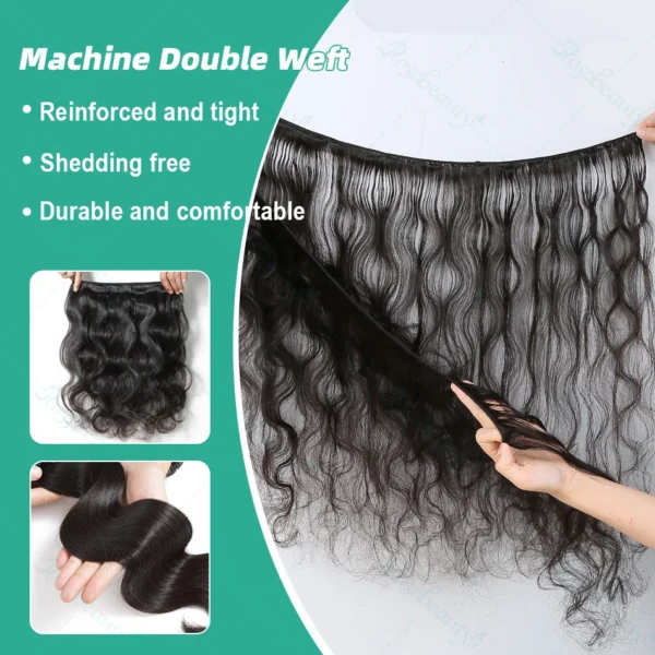 Body Wave Bundles 100% Human Hair Extensions Brazilian Remy 30 Inch Water Wavy Raw Hair Bundles Virgin Double Weft Hair Weaving - Image 3