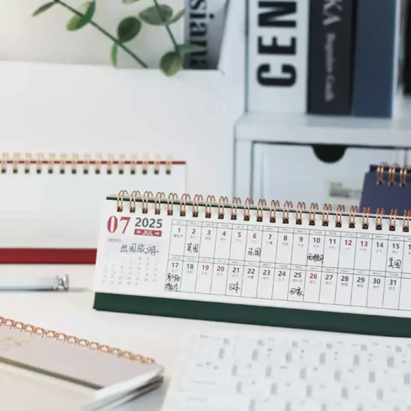 Desk Standing Calendar 2025 Desktop Small Monthly Planner Table Office Mini Tabletop Schedule Wall Daily Decorative - Image 2