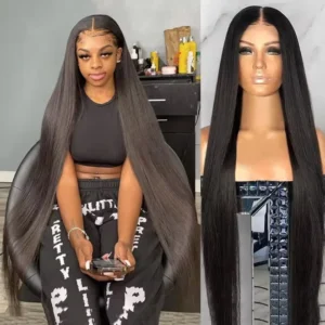 30 40 Inch Straight HD Lace Front Wig Brazilian Cheap Frontal pre plucked Bob Wigs For Women Choice Human Hair 250 Density