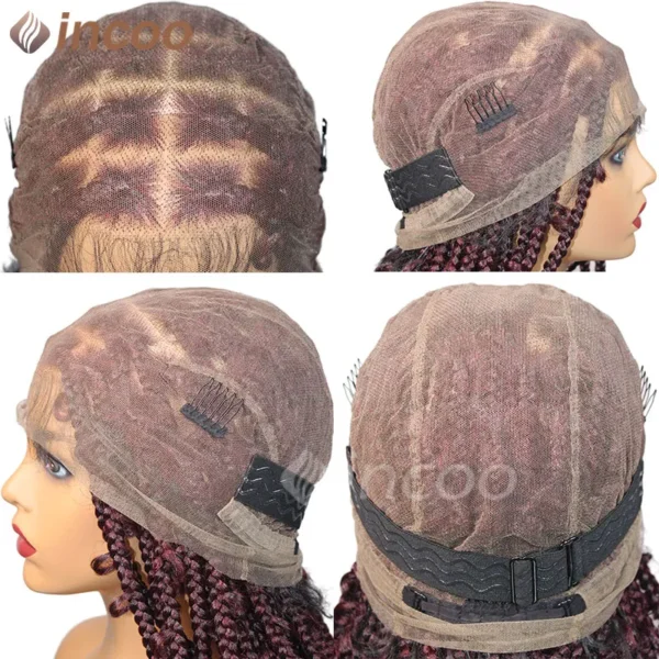 36 Inches Synthetic Lace Braided Wigs Butterfly Braids Lace Wig For Black Women Braid Wigs On Sale Clearance Box Braids Lace Wig - Image 29
