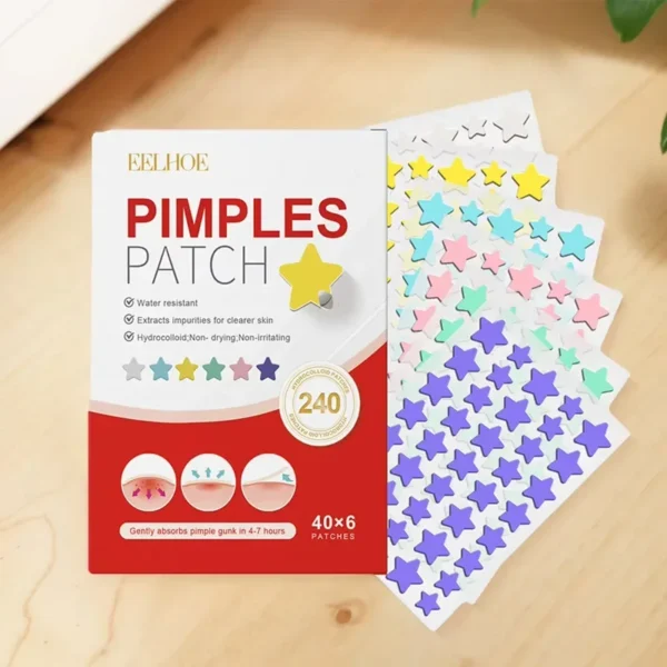 240Pcs New High-end Pimple Patch Acne Patches Heart/Star Shape Acne Dots Patches Moisturizes for Covering Zits and Blemishes - Image 6