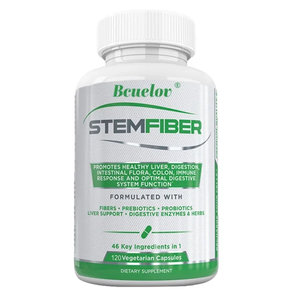 Fiber Probiotic + Prebiotic Supplement, Liver Support, Digestion, Gut Microbiome, Constipation Relief, 120 Capsules - Image 7
