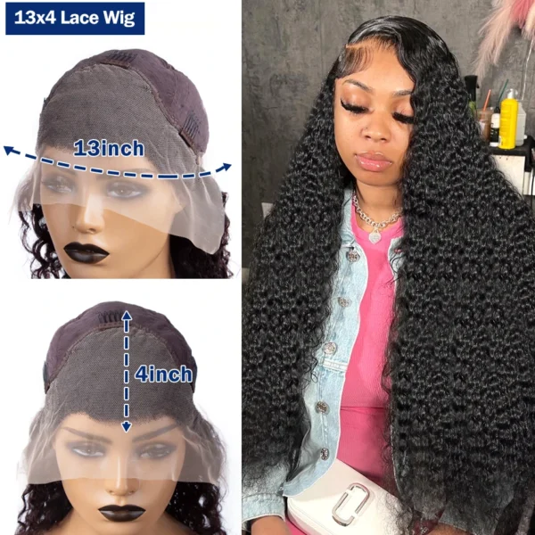 13x6 HD Transparent Loose Deep Wave Frontal Wig 250 Density 13x4 Lace Front Wig Human Hair Brazilian Raw 30 40 Inch Curly Wigs - Image 7