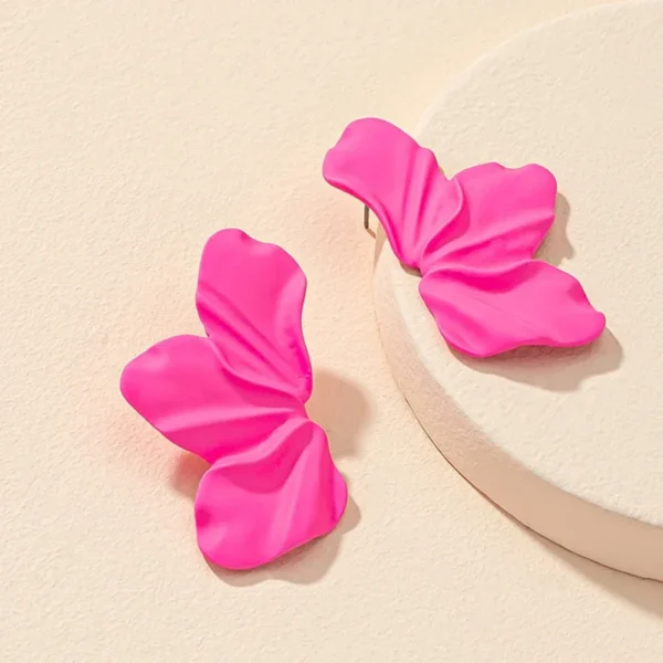 Metal Flower Post Earrings For Women Multi Color Enamel Petal Fashion Jewelry Trendy New Styles Hot Holiday Accessories 2023705 - Image 5