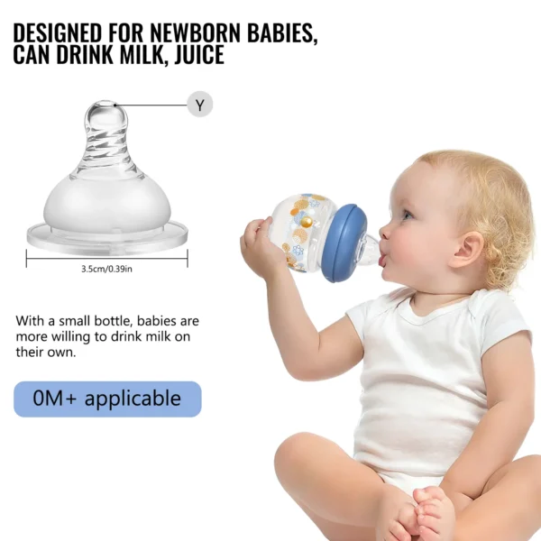 0-6 months newborn baby mini bottle, 60ml creative small windmill baby bottle, fall-proof and anti-colic PP bottle, BPA-free - Image 20