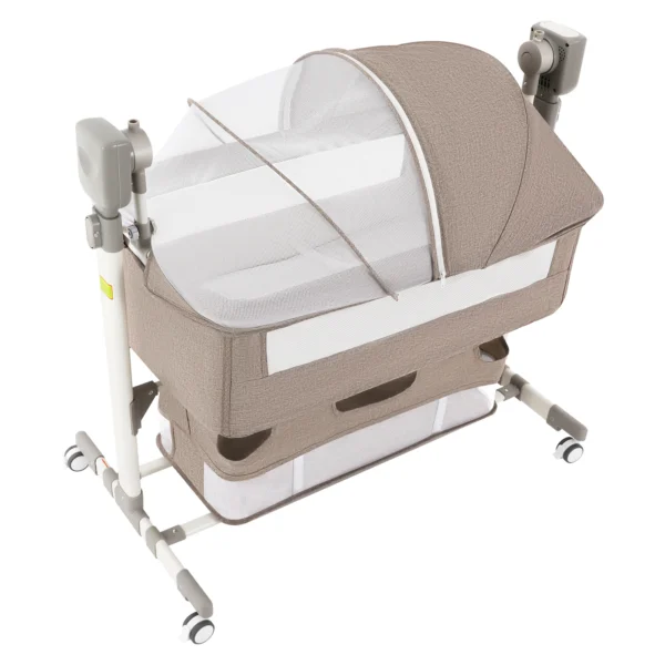 5 Gears Baby Rocking Bed Baby Crib Electric Bassinet W/ Mosquito Net Adjustable Height Nursery Bed Bluetooth Music 110V 44IBS - Image 10