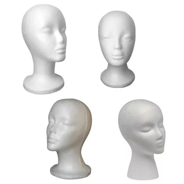 1pcs Female Styrofoam Foam Mannequin Manikin Head Model Hat Glasses Wig Display Male White Foam Mannequin Head Holder Stand Rack - Image 3
