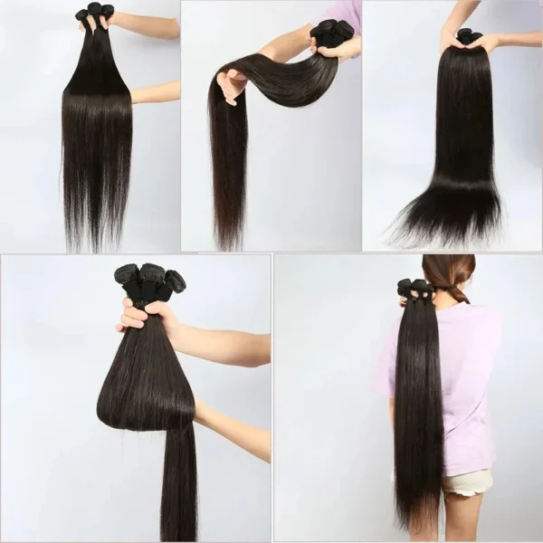 Rosabeauty Hair Straight 28 30 32 40 Inch Lace Closure 100% Natural Human Hair Bundles Deal Brazilian Remy Hair For Women - Image 9