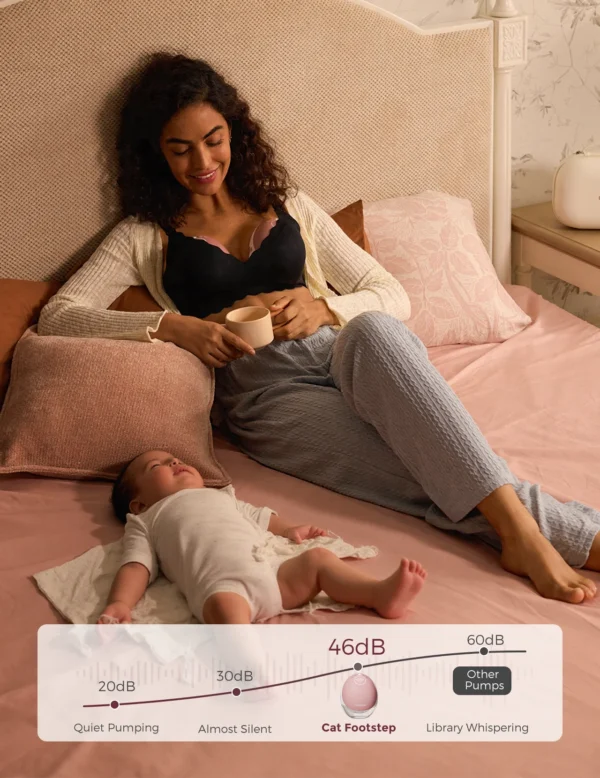 Momcozy M9 Breast Pump Hands Free Upgraded Mobile Flow, App Control with Personalized Multi-Modes & 15 Levels, 24mm - Image 5