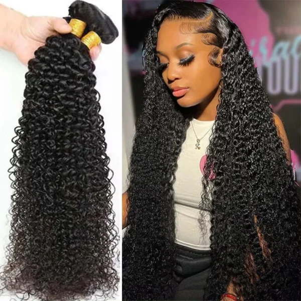 30 Inch Deep Wave 1 3 4 Bundles Deal Bralizian Hair Weave Bundles 100% Virgin Human Hair Water Wave Curly Bundles Extensions - Image 8