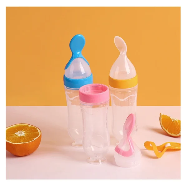 Squeezing Feeding Bottle Silicone Newborn Baby Training Rice Cereal Food Spoon Supplement Feeder Safe Useful Tableware For Kids - Image 15