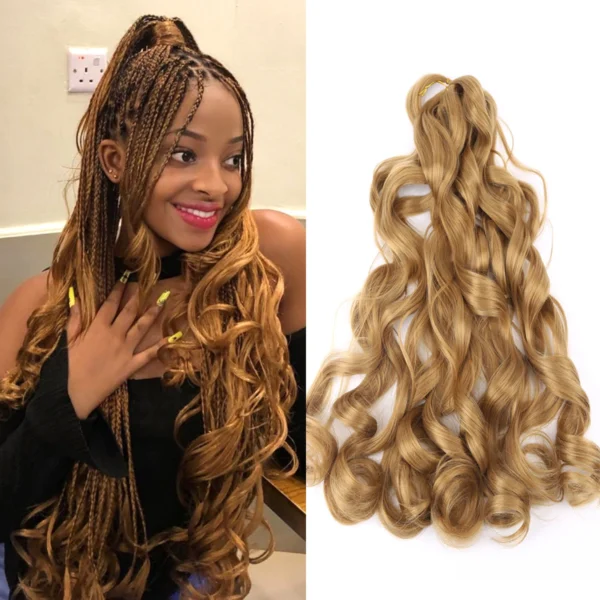 French Curly Crochet Braiding Hair Synthetic Loose Wave Ombre Braids Hair for Women  Spiral Curls Pre Stretched Hair Extensions - Image 10