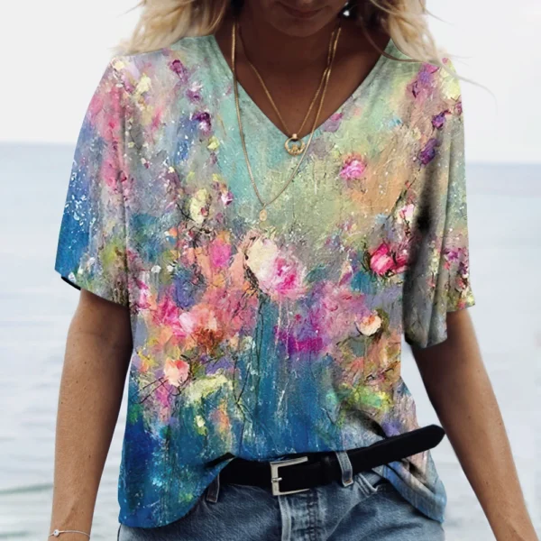 Fashion Floral Flower Graphics 3D Print T-Shirts Woman Summer T Shirt Streetwear Women's Y2K Tops Oversized Clothing Girls Tees - Image 14