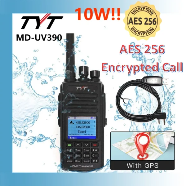 TYT NEW AES256 Encryption MD-UV380/390  Digital Walkie Talkie VHF UHF Dual Band Waterproof Radio GPS Ham Radio DMR Walkie Talkie - Image 7