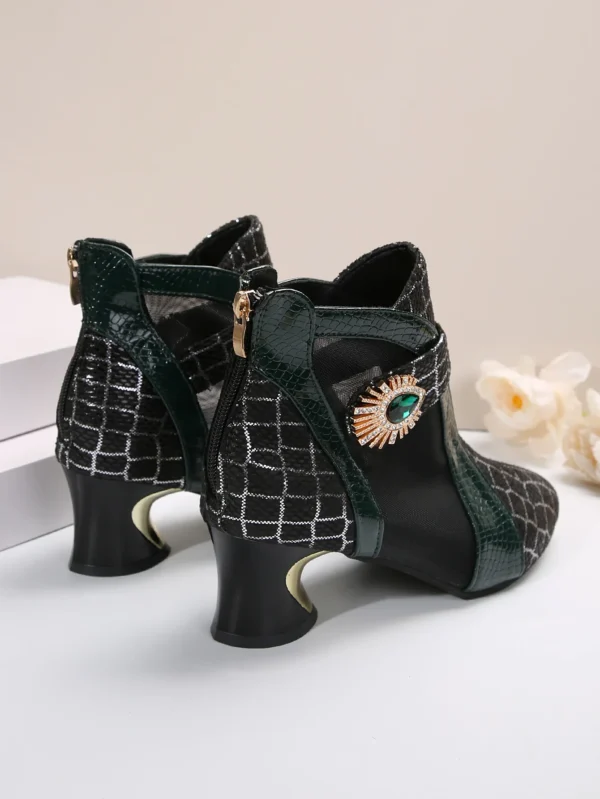 Spring and Summer New High Heel Mesh Boots Hollow Mesh Sandals Thick Heel Fashion Women's Shoes Women's Sandals - Image 14