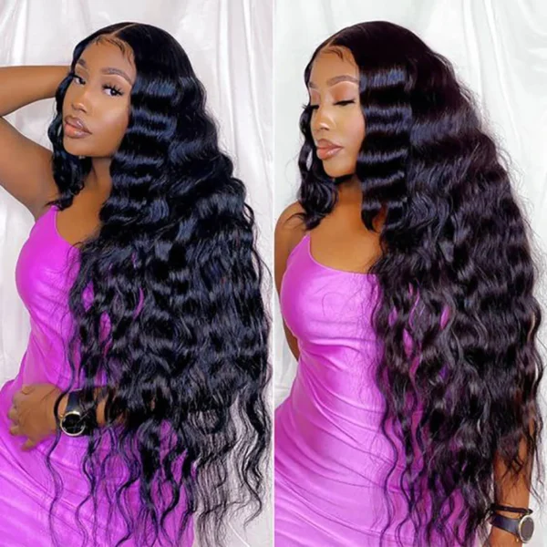40 Inch Loose Deep Wave 13x4 13x6 HD Transparent Human Hair Wig 250 Density Brazilian Water Curly Nature Wave Lace Frontal Wigs - Image 4