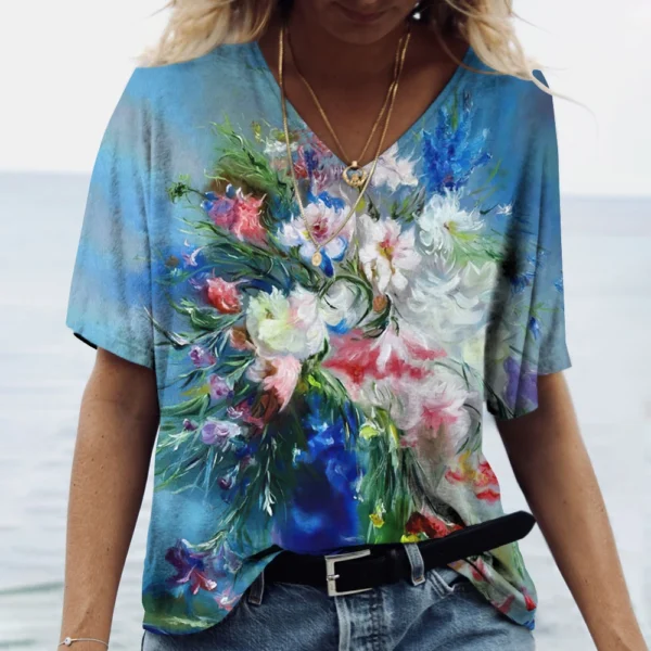 Fashion Floral Flower Graphics 3D Print T-Shirts Woman Summer T Shirt Streetwear Women's Y2K Tops Oversized Clothing Girls Tees - Image 11