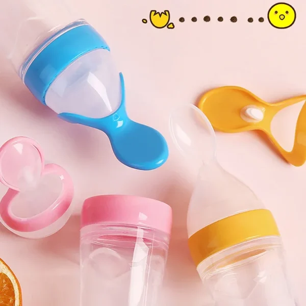 Squeezing Feeding Bottle Silicone Newborn Baby Training Rice Cereal  Food Spoon Supplement Feeder Safe Useful Tableware for Kids - Image 12