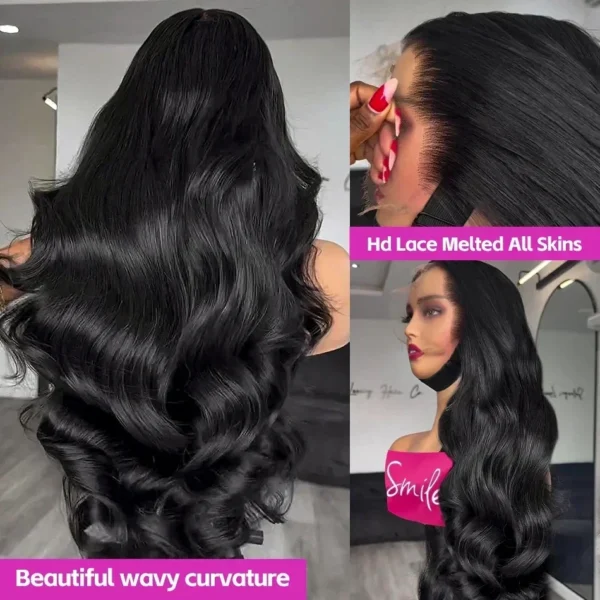 13x6 HD Transparent Body Wave Lace Frontal Human Hair Wig 30 40 Inch 13x7 Lace Front Wig 250 Density 6x6 Glueless Closure Wigs - Image 17
