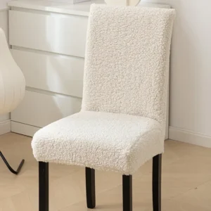 1PCS New Autumn and Winter Lambs Plush Chair Cover Solid Color  Thicken Universal Dining Chair Cover Householder Seatcover