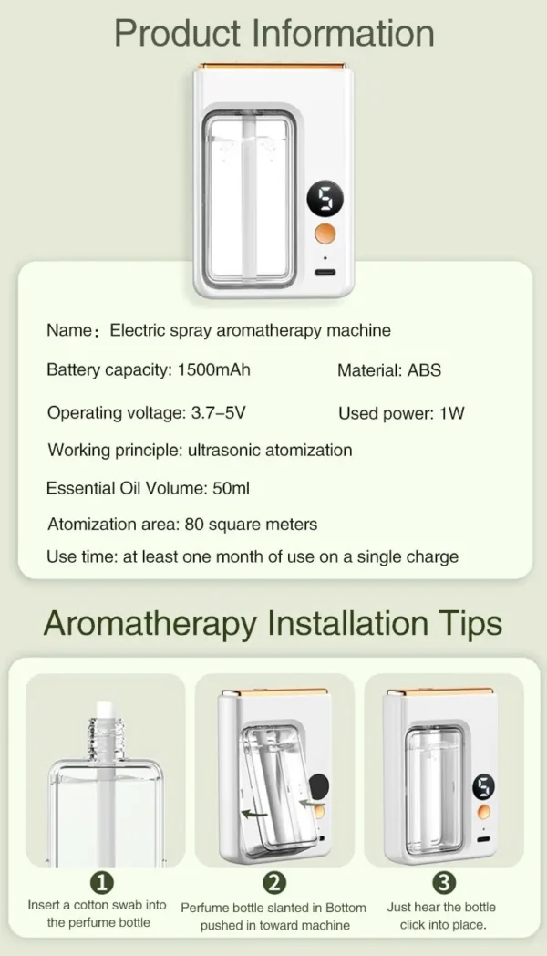 50ML Automatic Home Fragrance Machine Essential Oil Diffuser Nebulizer Perfume Scent Machine for Kitchen and toilet deodorizatio - Image 30